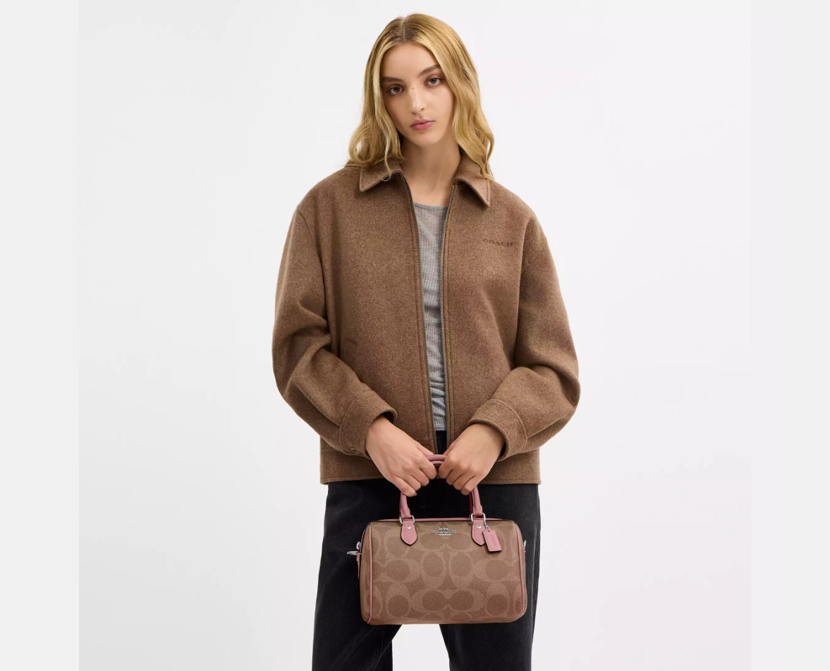 COACH | Rowan Long Satchel CV961 in Tan/Fuschia