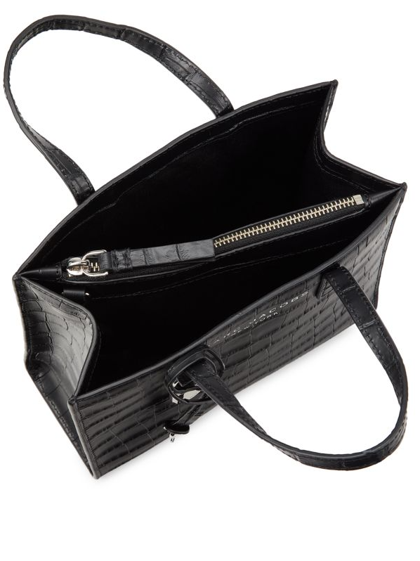 MARC JACOBS | Croc-Embossed Mini Grind Tote Bag in Dark Brown