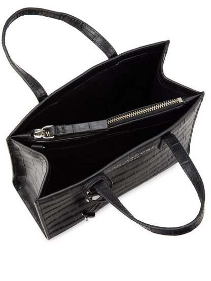 MARC JACOBS | Croc-Embossed Mini Grind Tote Bag in Dark Brown