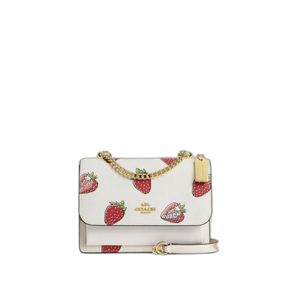 COACH | Women's Klare Crossbody With Strawberry Print Gold/Chalk Multi