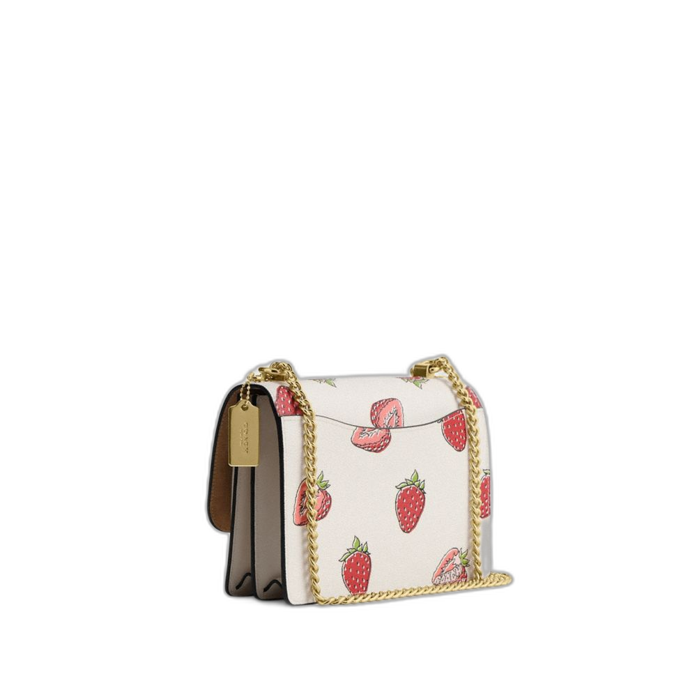 COACH | Women's Klare Crossbody With Strawberry Print Gold/Chalk Multi