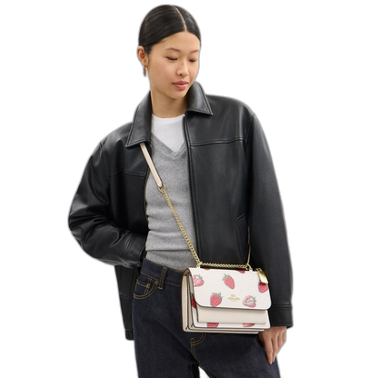COACH | Women's Klare Crossbody With Strawberry Print Gold/Chalk Multi