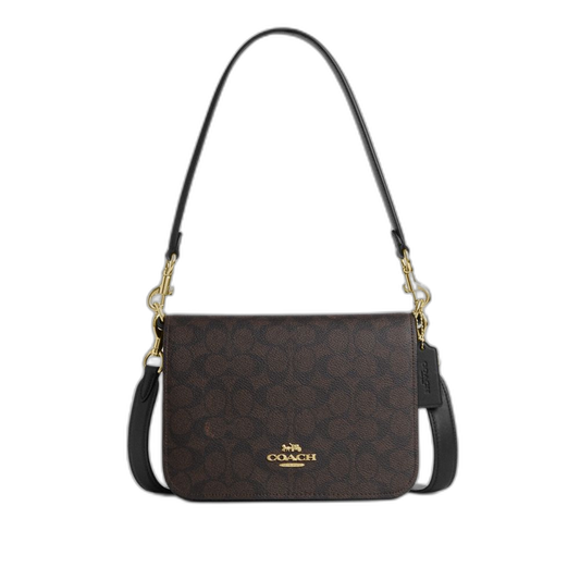 COACH | Quinn Bag In Signature Canvas in Gold/Walnut/Black
