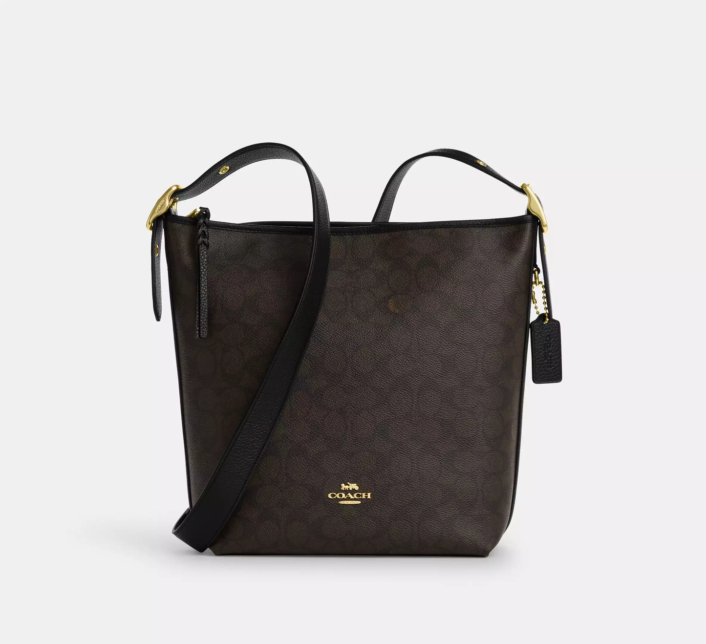COACH | Val Duffle Bag In Signature Canvas in Gold/Walnut/Black