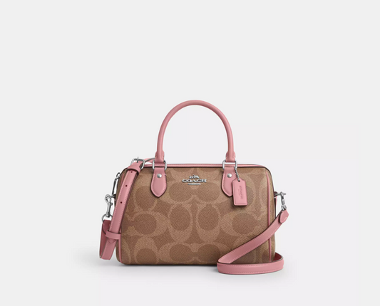COACH | Rowan Long Satchel CV961 in Tan/Fuschia